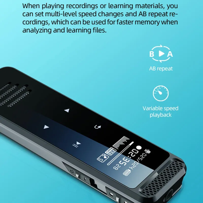 Dictaphone HD 32GB Enregistrement Clair Et Sans Bruit